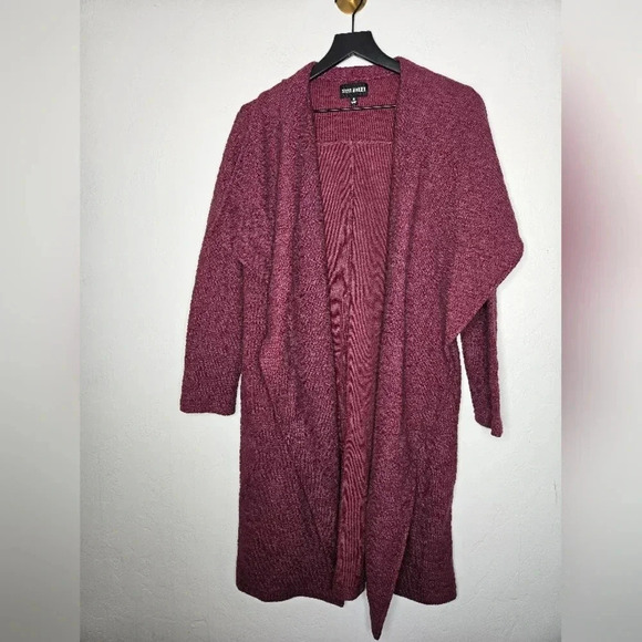 Steve Madden Jackets & Blazers - Steve Madden Oversized Slub Knit Jacket Duster  in Maroon Size Small